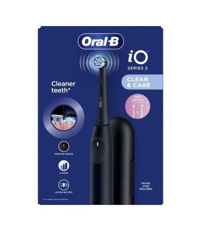 Oral-B iO Series 2 Ηλεκτρική Οδοντόβουρτσα με Αισθητήρα Πίεσης και Θήκη Ταξιδίου Μαύρη