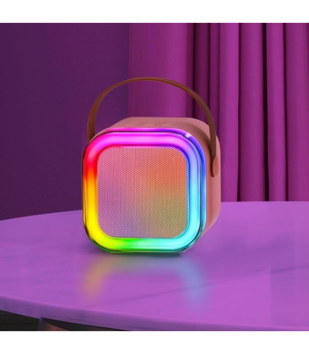  Ασύρματο Ηχείο Bluetooth με 2 μικρόφωνα Karaoke K12 Ροζ