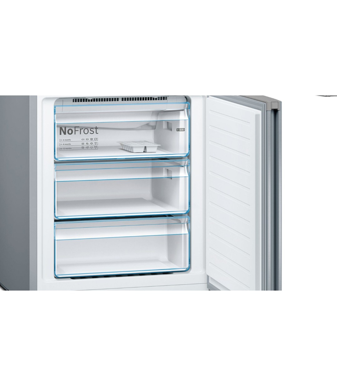 Bosch Ψυγειοκαταψύκτης 438lt Total NoFrost Υ203xΠ70xΒ67εκ. Γκρι KGN493IDA