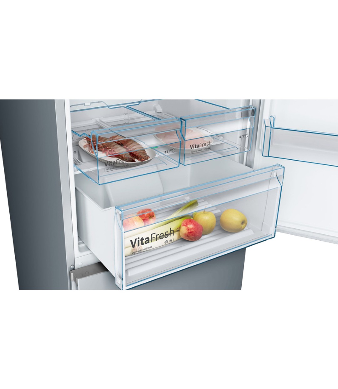 Bosch Ψυγειοκαταψύκτης 438lt Total NoFrost Υ203xΠ70xΒ67εκ. Γκρι KGN493IDA