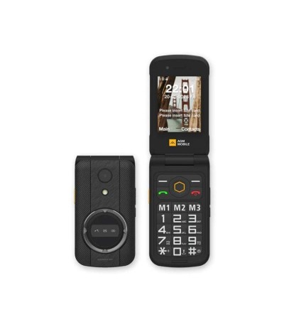 AGM M8 Flip Dual SIM Ανθεκτικό Κινητό με Μεγάλα Κουμπιά Μαύρο