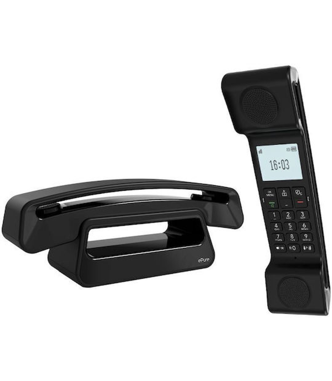 Alcatel ePure Iconic Ασύρματο Τηλέφωνο με Ελληνικό Μενού Μαύρο