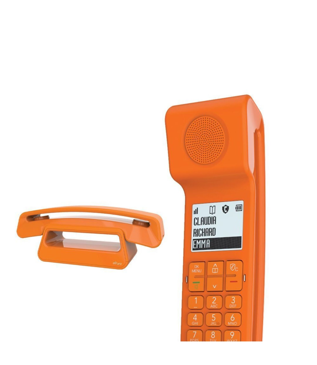 Alcatel ePure Iconic Ασύρματο Τηλέφωνο με Ελληνικό Μενού Πορτοκαλί