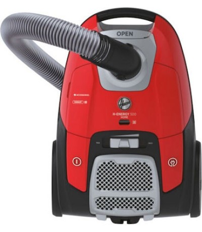 Hoover H-Energy 500 HE510HM 011 Ηλεκτρική Σκούπα 700W με Σακούλα 3.5lt Κόκκινη