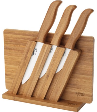 Lamart Μαχαίρια Σετ με Βάση 4τμχ LT2056